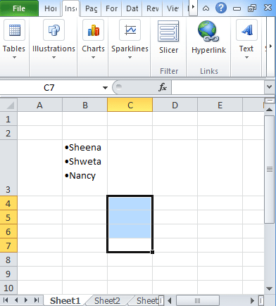 show bullets in excel for mac 2011
